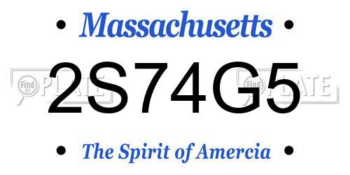 2S74G5 Massachusetts License Plate