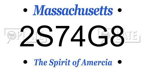 2S74G8 Massachusetts License Plate