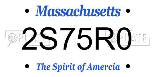 2S75R0 Massachusetts License Plate
