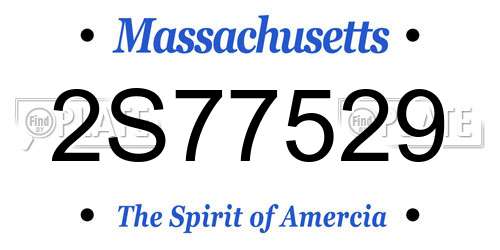 2S77529 Massachusetts License Plate