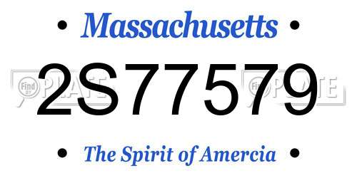 2S77579 Massachusetts License Plate