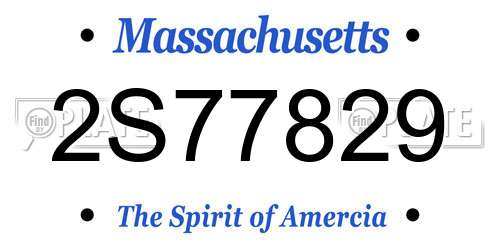 2S77829 Massachusetts License Plate