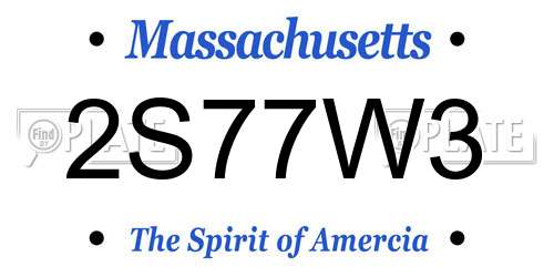 2S77W3 Massachusetts License Plate