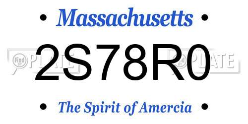 2S78R0 Massachusetts License Plate