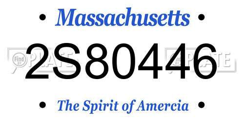 2S80446 Massachusetts License Plate