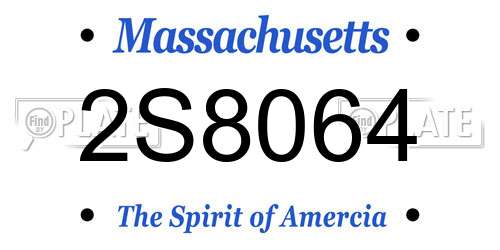 2S8064 Massachusetts License Plate