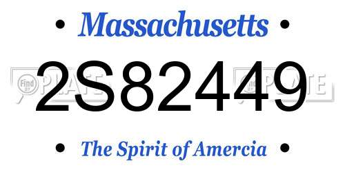 2S82449 Massachusetts License Plate