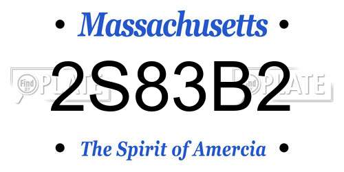 2S83B2 Massachusetts License Plate