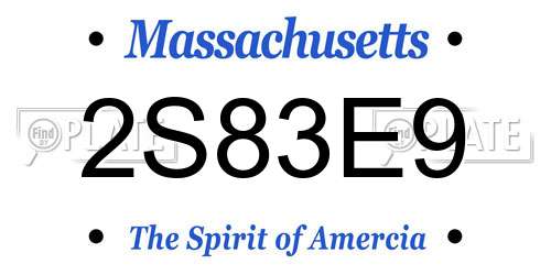 2S83E9 Massachusetts License Plate