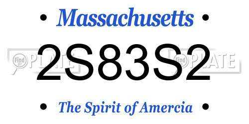 2S83S2 Massachusetts License Plate