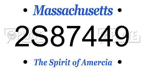 2S87449 Massachusetts License Plate