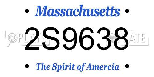 2S9638 Massachusetts License Plate