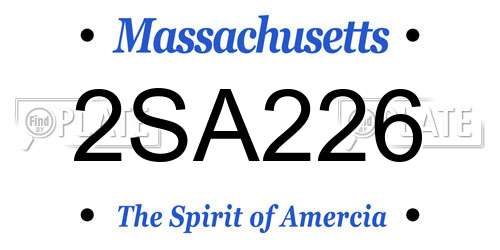 2SA226 Massachusetts License Plate