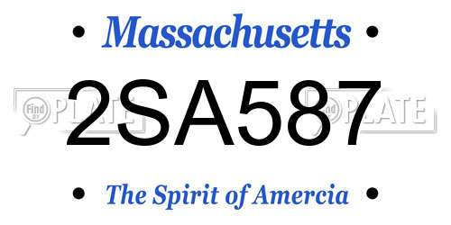2SA587 Massachusetts License Plate
