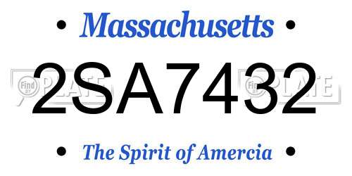 2SA7432 Massachusetts License Plate