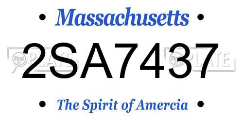2SA7437 Massachusetts License Plate