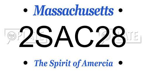 2SAC28 Massachusetts License Plate