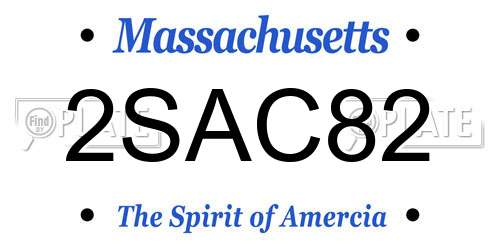 2SAC82 Massachusetts License Plate