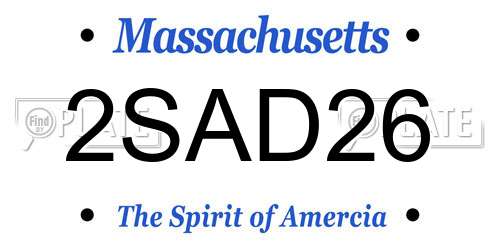 2SAD26 Massachusetts License Plate