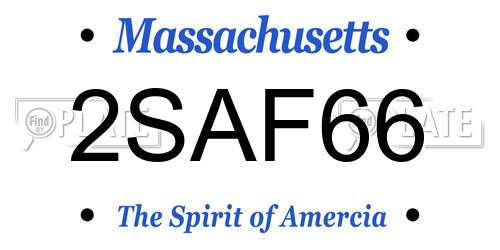 2SAF66 Massachusetts License Plate