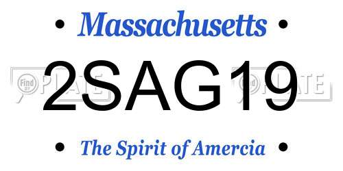 2SAG19 Massachusetts License Plate