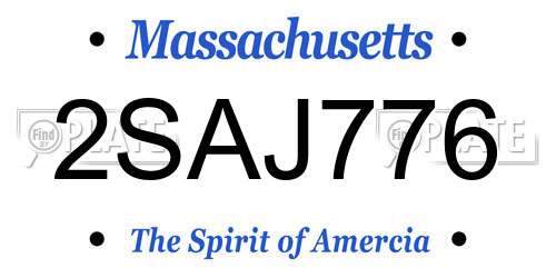 2SAJ776 Massachusetts License Plate