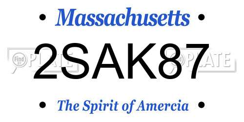 2SAK87 Massachusetts License Plate
