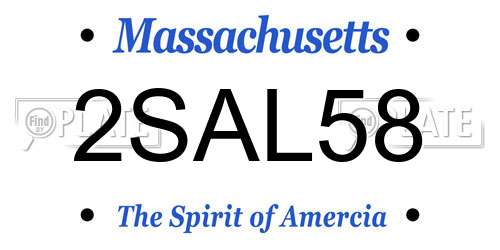 2SAL58 Massachusetts License Plate