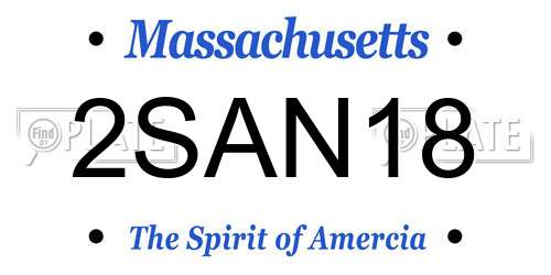 2SAN18 Massachusetts License Plate