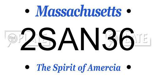 2SAN36 Massachusetts License Plate