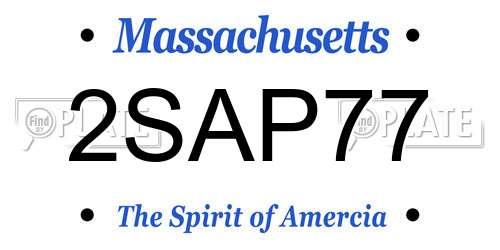 2SAP77 Massachusetts License Plate