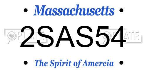2SAS54 Massachusetts License Plate