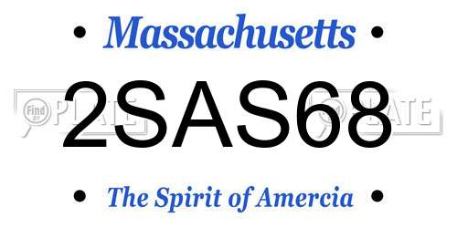 2SAS68 Massachusetts License Plate