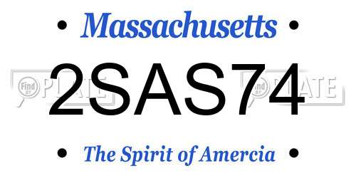 2SAS74 Massachusetts License Plate