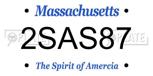 2SAS87 Massachusetts License Plate