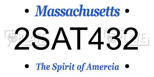 2SAT432 Massachusetts License Plate