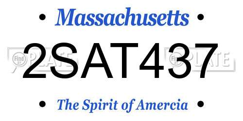 2SAT437 Massachusetts License Plate