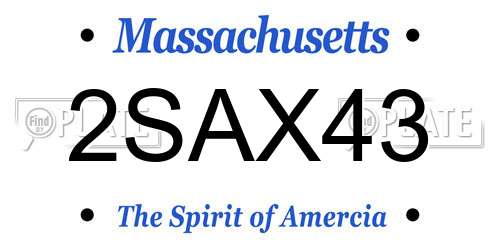 2SAX43 Massachusetts License Plate