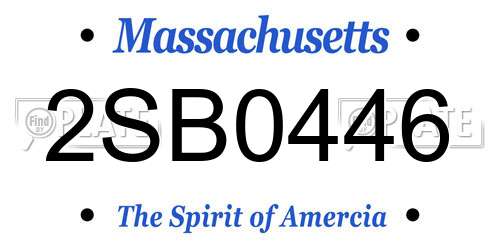 2SB0446 Massachusetts License Plate