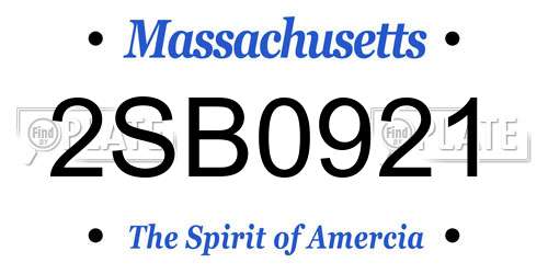 2SB0921 Massachusetts License Plate