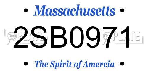 2SB0971 Massachusetts License Plate