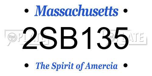 2SB135 Massachusetts License Plate