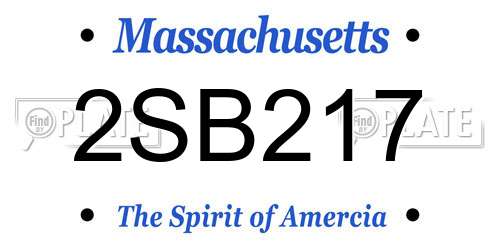 2SB217 Massachusetts License Plate