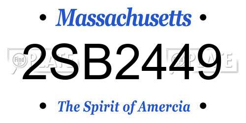 2SB2449 Massachusetts License Plate