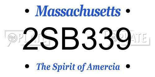 2SB339 Massachusetts License Plate