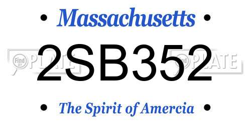 2SB352 Massachusetts License Plate