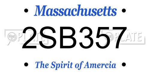 2SB357 Massachusetts License Plate