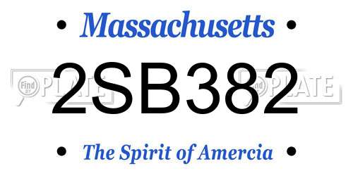 2SB382 Massachusetts License Plate