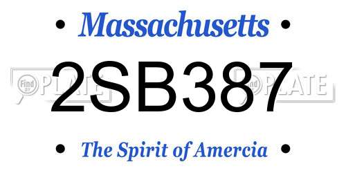 2SB387 Massachusetts License Plate