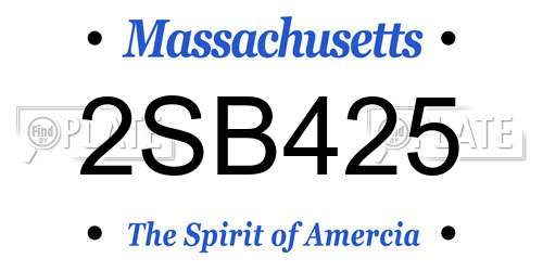 2SB425 Massachusetts License Plate